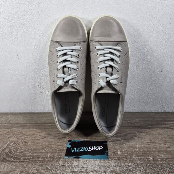 Ecco Soft 7 Perf Low Top Lace Up Gray Sneakers Women's 8/8.5 EUR 39 - Picture 5 of 9